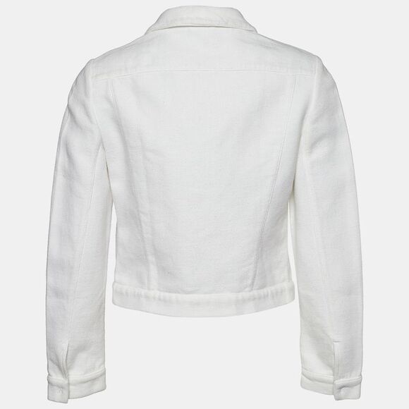 Marni White Cotton & Linen Contrast Button Detail Jacket M - Picture 2 of 5